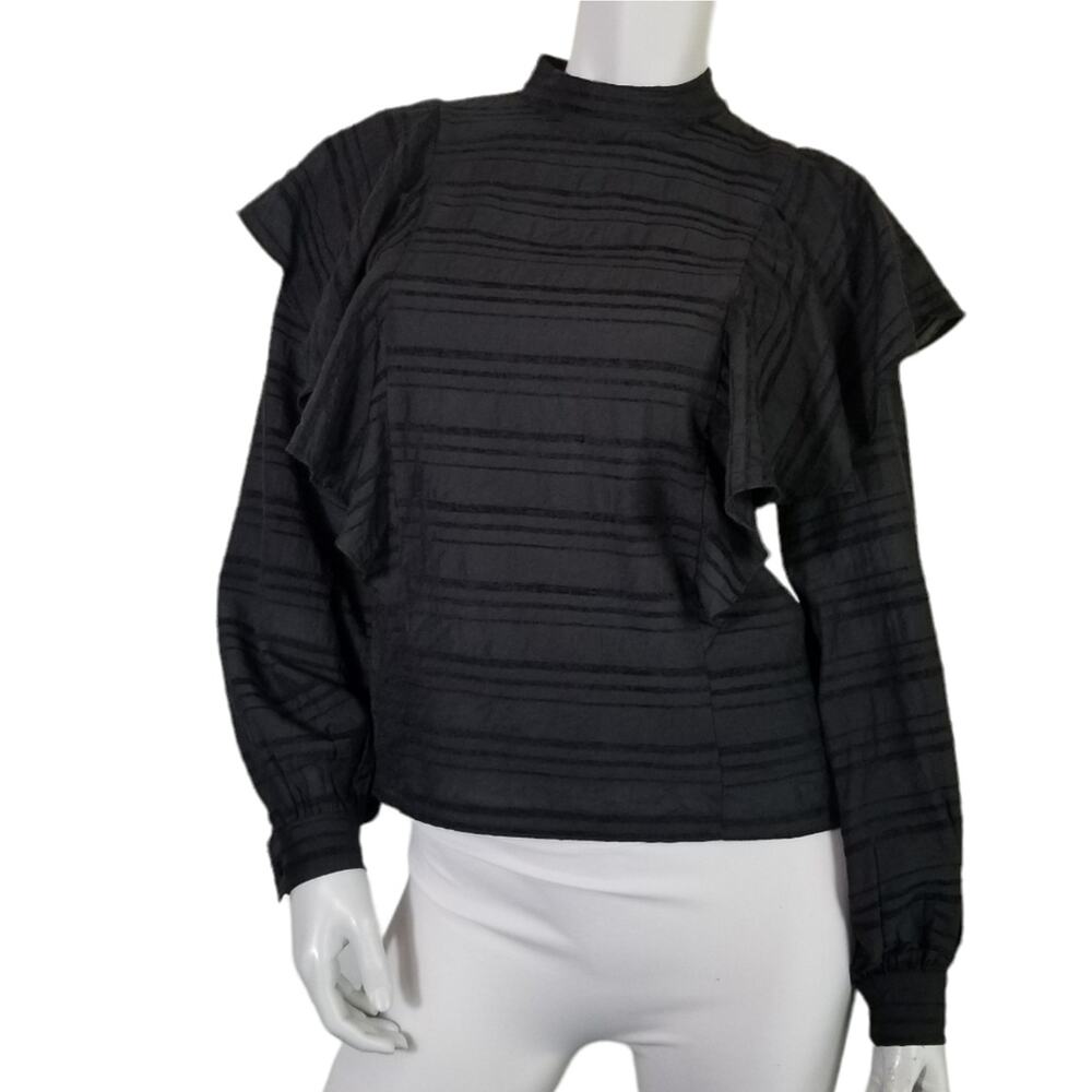 Allison Joy SZ XS Blouse Bowie Ruffle NEW Wednesday Core Victorian Long Sleeve